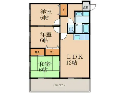 グランヴェルデ小倉南(3LDK/3階)の間取り写真