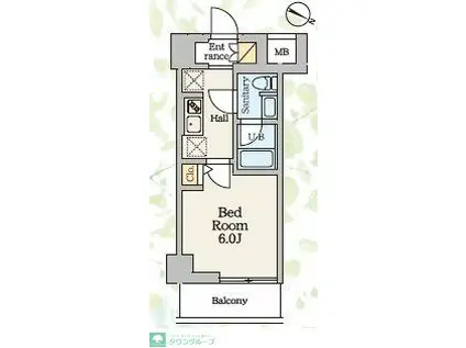 S-RESIDENCE蕨BENE(1K/2階)の間取り写真