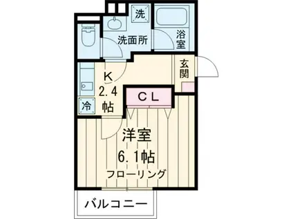 ALEGRIA住道 サウス(1K/3階)の間取り写真