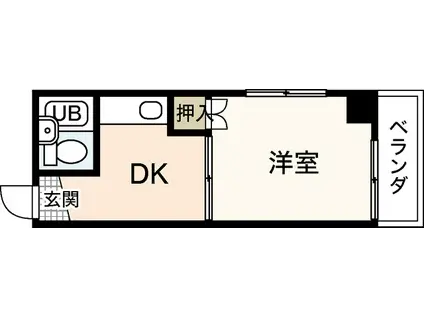 メゾン昭和町(1DK/4階)の間取り写真