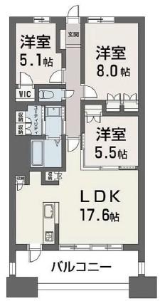 NUDGEONE.照葉(3LDK/2階)の間取り写真