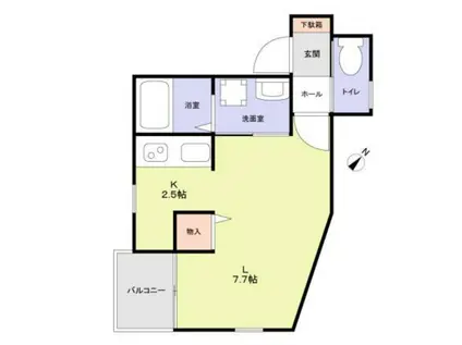 エターナルシー大久保(ワンルーム/2階)の間取り写真