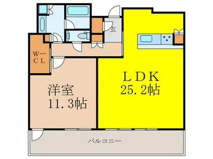ブリリアタワー箕面船場(1LDK/29階)の間取り写真