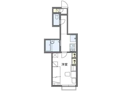 レオパレス雷塚II(1K/1階)の間取り写真
