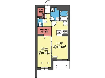 シャンデルブ(1LDK/2階)の間取り写真