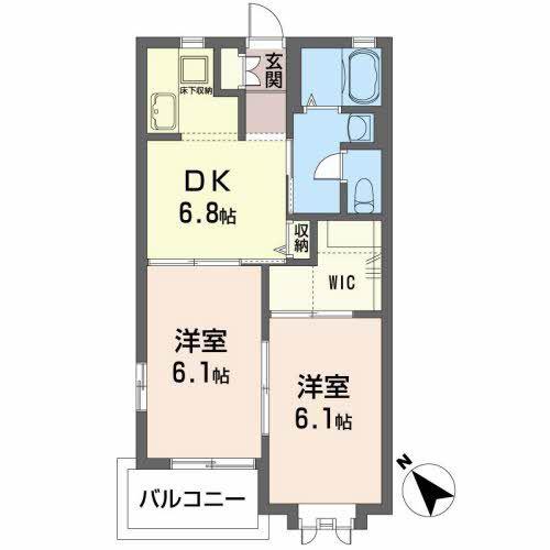 フォーシーズンズガーデン サウス(2DK/1階)の間取り写真
