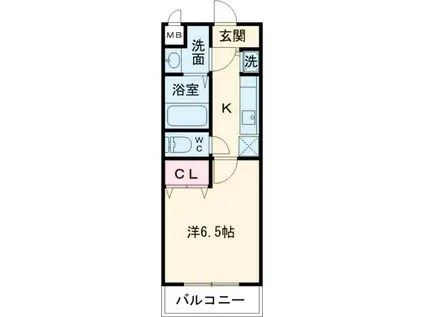 シャルマンフジもずウエスト(1K/4階)の間取り写真