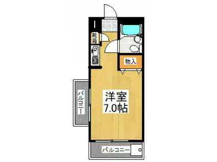 ロイヤルカイザー(ワンルーム/2階)の間取り写真
