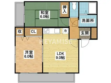 リバーサイドサマーユ(2LDK/1階)の間取り写真