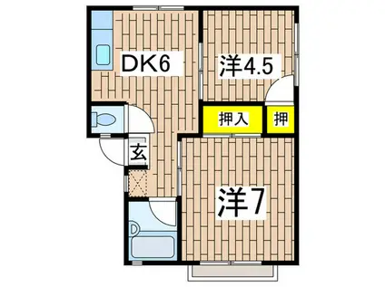 シーサイドコーポ(2DK/2階)の間取り写真