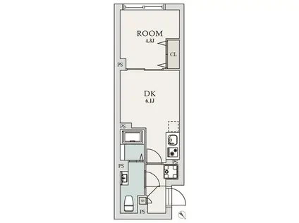 エルファーロ善福寺(1DK/3階)の間取り写真