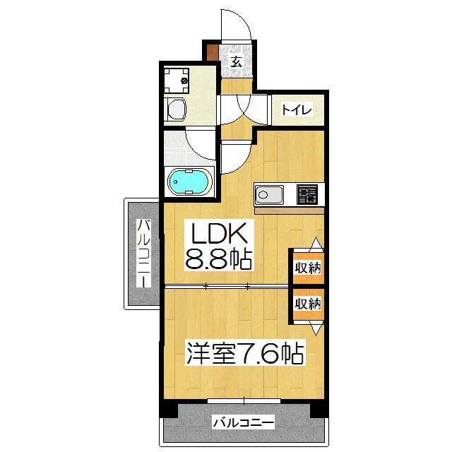 コンフォーレ栗栖野(1LDK/6階)の間取り写真
