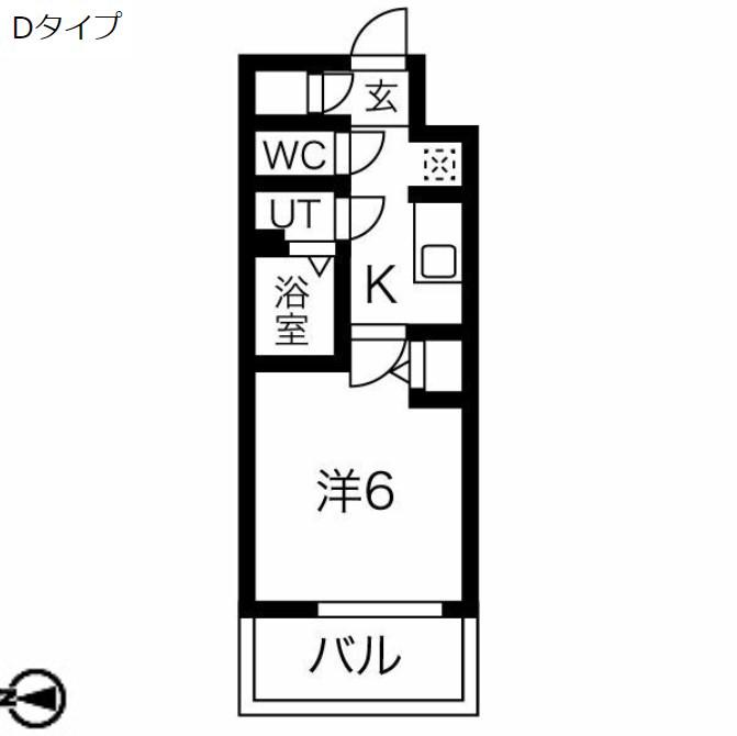 メイクス今池PRIME(1K/15階)の間取り写真