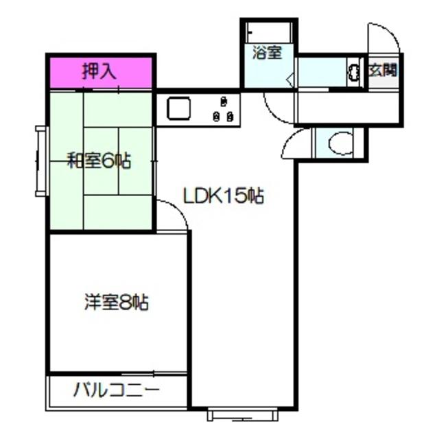 クィーンライフIMAZU(2LDK/9階)の間取り写真