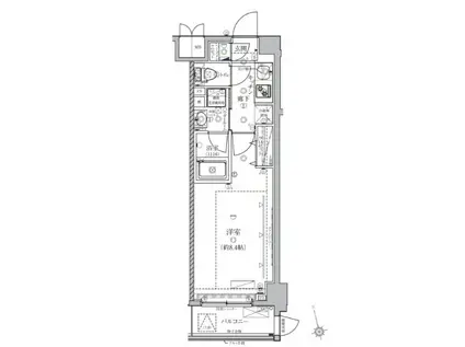 クレイシア北馬込(1K/1階)の間取り写真