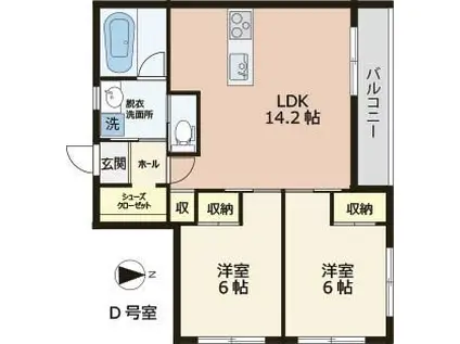 VIEW新小平(2LDK/2階)の間取り写真