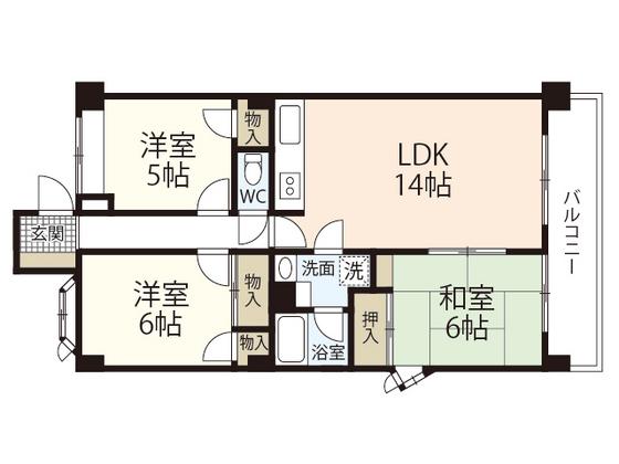 第3橘谷ビル(3LDK/3階)の間取り写真