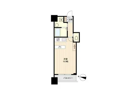 HF西公園レジデンス(ワンルーム/13階)の間取り写真