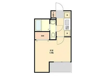 LIVE CASA SHIMOMARUKOライブカーサ下丸子(1K/2階)の間取り写真