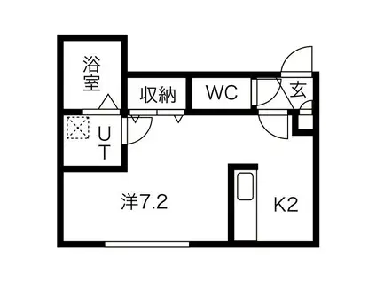 フランジュールあいの里(1K/3階)の間取り写真