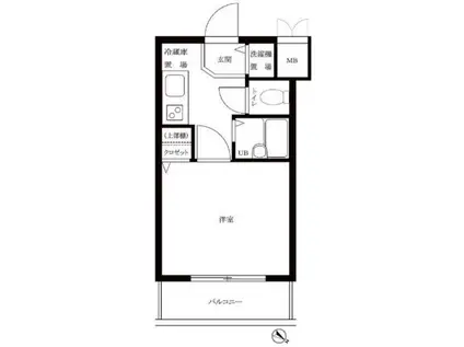 ルーブル中野南台(1K/8階)の間取り写真