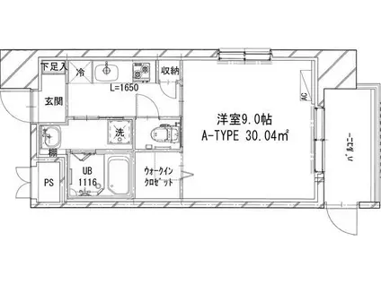 グランメール八王子(1K/1階)の間取り写真