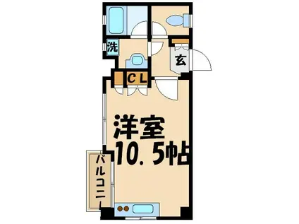 メイプル南烏山(ワンルーム/2階)の間取り写真