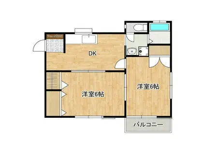 ローズ桜台(2DK/1階)の間取り写真