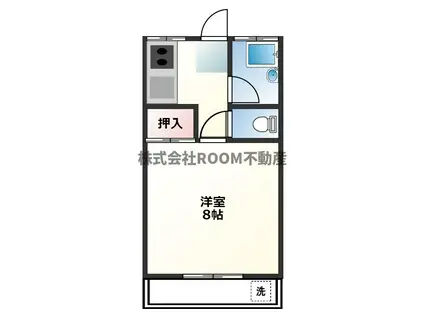 CALMEST西町(1K/2階)の間取り写真