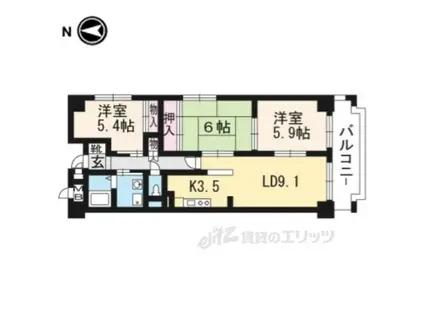 アネックス(3LDK/4階)の間取り写真