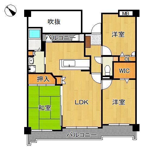 リヴィエール下曽根駅南口(3LDK/13階)の間取り写真