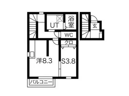 フリーデンIII(1SK/2階)の間取り写真