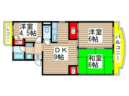 FLAT IS(3DK/3階)の間取り写真