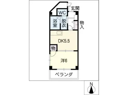 ジョイフルムツガ(1DK/4階)の間取り写真