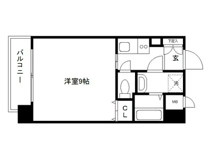 ベラジオ四条烏丸(1K/4階)の間取り写真