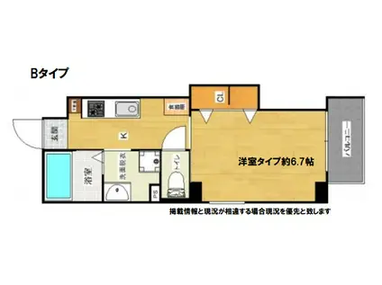 リフレスロイヤルシティIII(1K/6階)の間取り写真