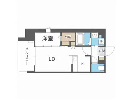 ブラン・スタイル博多314(1LDK/7階)の間取り写真