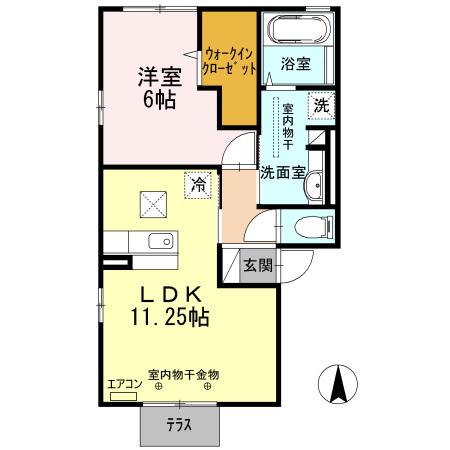 クレアール(1LDK/2階)の間取り写真