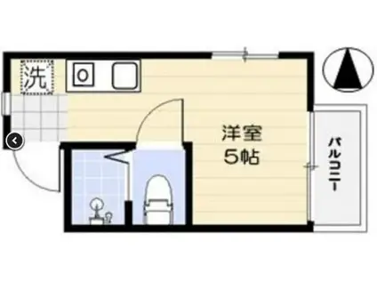 沼袋司ハイツ(ワンルーム/1階)の間取り写真