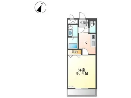 エクセレントON(1K/1階)の間取り写真