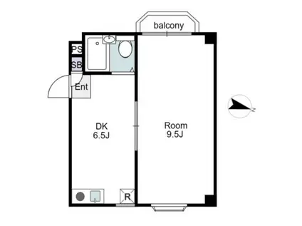 ファミリーナタマIII(1DK/2階)の間取り写真