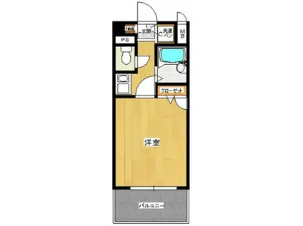 ライオンズマンション薬院第6(1K/2階)の間取り写真