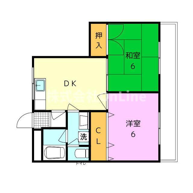 アクティ金田(2DK/4階)の間取り写真