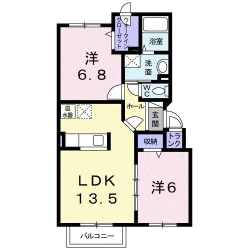 チセコロカムイ(2LDK/2階)の間取り写真