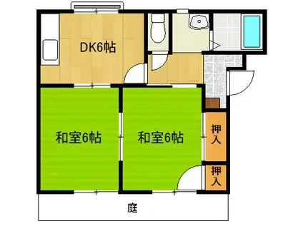 白秋ハイツ(2DK/1階)の間取り写真