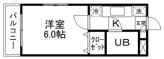 プチレジョン柏木(1K/3階)の間取り写真