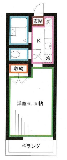 ハイムホシノ(1K/1階)の間取り写真