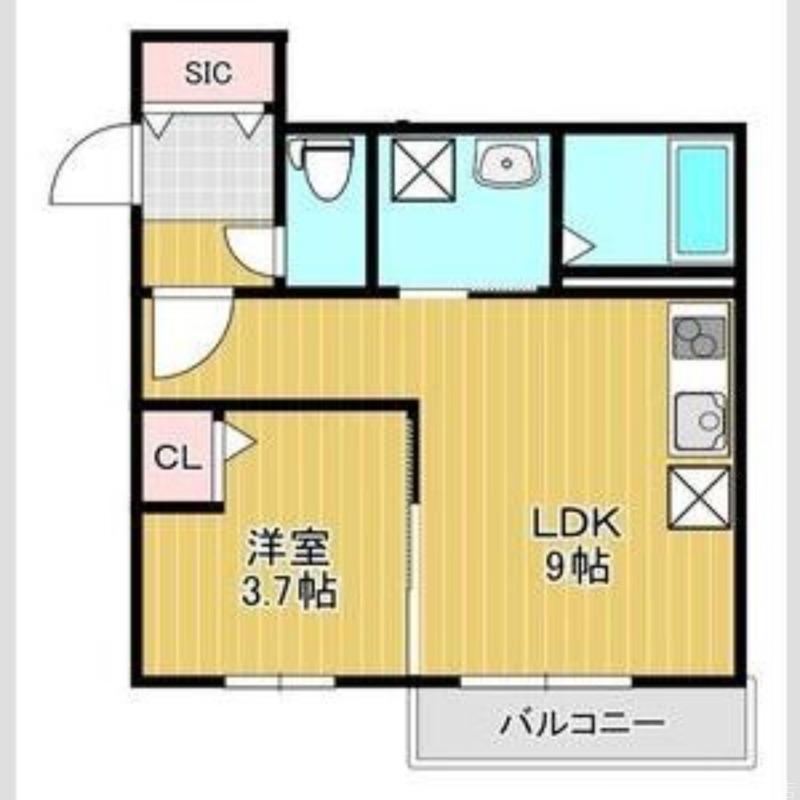 平岸5-13(1LDK/4階)の間取り写真