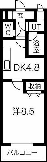 ウェーク・フォレスト・ブロンド(1DK/5階)の間取り写真