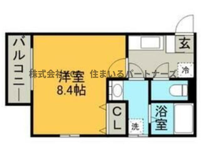 リブレア津福本町A棟(1K/1階)の間取り写真